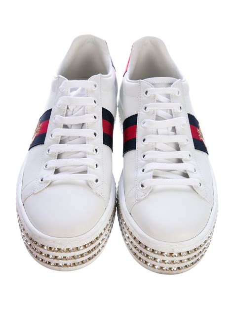 gucci mens ace sneakers|Gucci ace embellished leather sneakers.